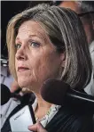  ?? CHRISTOPHE­R KATSAROV THE CANADIAN PRESS ?? Ontario NDP Leader Andrea Horwath speaks with media at Queen's Park in Toronto.