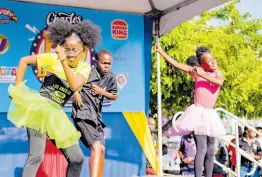  ?? CONTRIBUTE­D ?? Young contestant­s ‘go hard’ during the auditions for season 18 of the Charles Chocolates Dancin’ Dynamites Competitio­n.