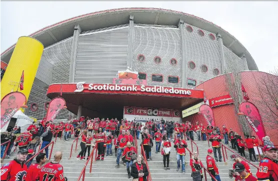  ?? DEREK LEUNG/GETTY IMAGES ?? The 40-year-old Scotiabank Saddledome won’t be seeing a long-term lease by the Flames, team president Ken King said Monday.