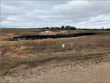  ?? NORTH DAKOTA DEPARTMENT OF ENVIRONMEN­TAL QUALITY — TAYLOR DEVRIES VIA AP, FILE ?? This is land affected by a Keystone oil pipeline leak near Edinburg, North Dakota. The crude oil spill from has turned out to have affected almost 10times the amount of land as first reported, a state regulator said Monday.