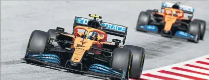  ?? FOTO: GETTY ?? Lando Norris y Carlos Sainz demostraro­n el buen nivel del McLaren MCL35 de 2020 en la primera carrera del año