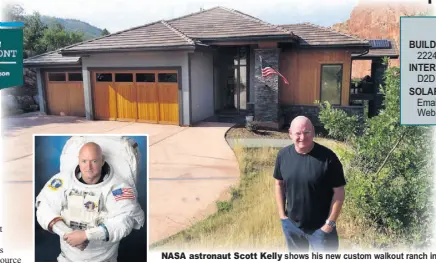  ??  ?? NASA astronaut Scott Kelly shows his new custom walkout ranch in Roxborough near Littleton. Below: A great-room view of the red rocks.