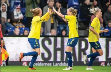  ?? FOTO: ANDERS KJAERBYE ?? Nicole Sørensens enlige scoring var nok for Brøndby, der slog Juventus med 1-0 i aftes og dermed samlet vandt 3-2 over de to Champions League-kampe.