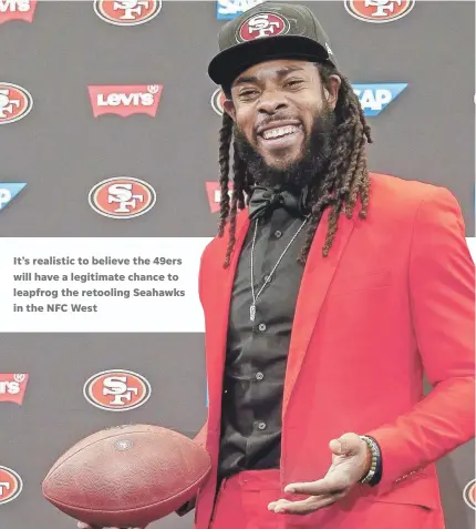  ?? TONY AVELAR/AP ?? Cornerback Richard Sherman’s signing makes the 49ers one of the big winners in NFL free agency.