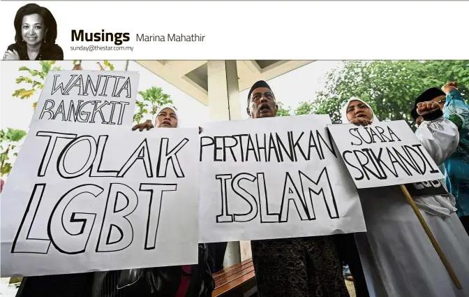  ??  ?? Hostile action: There have been endless hate campaigns in Kuala Lumpur and on social media in the name of religion, especially against the LGBT community.