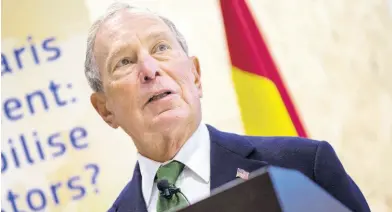  ?? AP ?? Democratic presidenti­al contender Michael Bloomberg attends a sustainabl­e finance panel at the COP25 summit in Madrid on Tuesday, December 10.