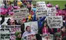  ?? Photograph: Daniel Shular/AP ?? Protesters gather at the steps of the Michigan State Capitol building in response to the news that Roe v Wade could be overturned.