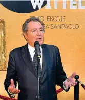  ??  ?? Missione Il presidente di Intesa Sanpaolo, l’economista Gian Maria Gros-Pietro a Belgrado dove è stato ricevuto dalla premier Ana Brnabic. Il gruppo bancario italiano è leader in Croazia e Serbia