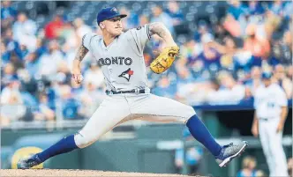  ?? BRIAN DAVIDSON GETTY IMAGES ?? After posting a less-than-tidy 5.07 ERA in the minors in 2017, Blue Jay Sean Reid-Foley went five innings in his big-league debut against the Royals on Monday.