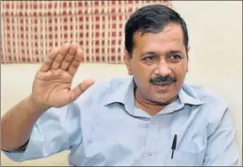  ?? PTI ?? Delhi chief minister Arvind Kejriwal during an interview in New Delhi on Friday.