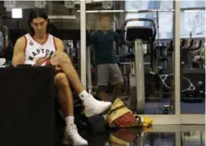  ?? COLE BURSTON/TORONTO STAR ?? Luis Scola deserved a little sit-down time after earning MVP honours while playing for Argentina at the FIBA Americas tournament this summer.