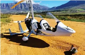  ??  ?? A file picture of the ZU-BDY gyrocopter showing the damaged nose landing gear which it sustained in a past occurence that was not reported to the SACAA