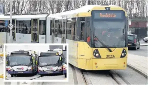  ??  ?? ●●There were almost 4,000 acts of vandalism or abuse on Metrolink, Stagecoach and First buses in Greater Manchester last year