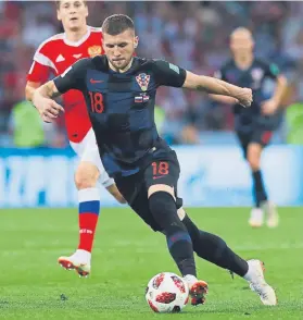  ?? FOTO: AP ?? Ante Rebic, durante el partido de cuartos de final entre Croacia y Rusia