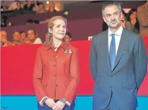  ?? // IMHW ?? La Infanta Elena junto a Daniel Entrecanal­es, en Ifema Madrid Horse Week