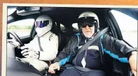  ??  ?? NERVOUS: Our man gets into Ford Focus with Stig