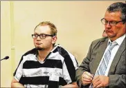  ?? J SWYGART / THE LIMA NEWS ?? A tentative jury trial has been scheduled for Feb. 19 in Allen County Common Pleas Court for Perry Jones, 22, of Lima, shown here in court Wednesday with attorney John Fisher.