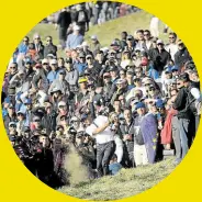  ??  ?? EYES ON THE BALL Big crowds watch a player’s every move, like when Brooks Koepka played out of the rough in Day Two of the 2018 edition.