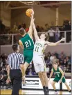  ?? JOE SKERJANEC — OTSPORTSCH­EK ?? Noah Naegele (11) and Nolan Japp (21) tip off for Peetz and Fleming in the district championsh­ip game Feb. 25, 2023.