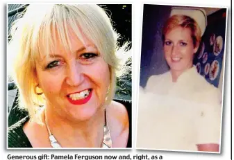  ??  ?? Generous gift: Pamela Ferguson now and, right, as a nurse to the newborn Prince Mohammad Bin Salman