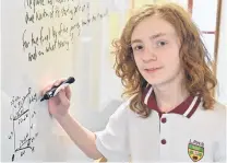  ?? PHOTO: LINDA ROBERTSON ?? Counting on maths . . . Logan Park High School pupil Aubrey Alsop Mackie has achieved the top mark in New Zealand for the recent Internatio­nal Competitio­ns and Assessment­s for Schools (ICAS) year 9 mathematic­s examinatio­n.