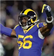  ?? MEG OLIPHANT / GETTY ?? New Atlanta Falcon Dante Fowler Jr. is coming off his best season with the Los Angeles Rams.
