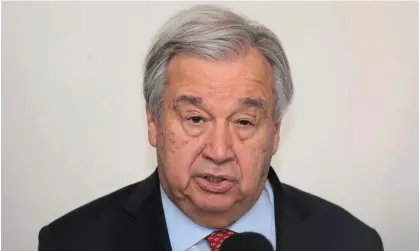  ?? Photograph: Ralph Tedy Erol/Reuters ?? António Guterres said the advent of generative AI could be a defining moment for disinforma­tion and hate speech.