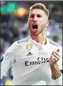  ??  ?? In this Aug 15, 2018 file photo, Real Madrid’s Sergio Ramos celebrates after scoring during the UEFA Super Cup final soccer against Atletico Madrid at the Lillekula Stadium in Tallinn, Estonia. (AP)