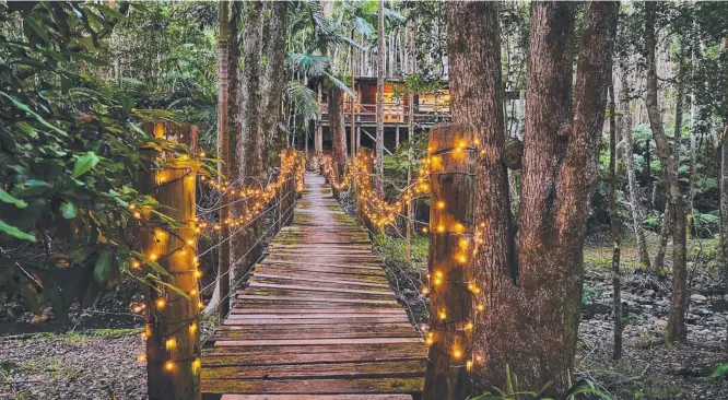  ??  ?? A sea of candles set the scene for romance in the rainforest at Crystal Creek Rainforest Retreat in the Tweed Valley.