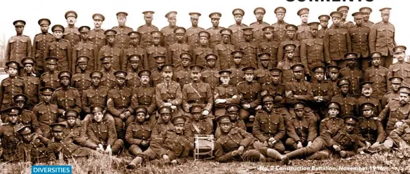  ??  ?? No. 2 Constructi­on Battalion, November 1916.