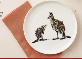  ??  ?? C Australian Families Plate 20cm Kangaroo RRP $14.95