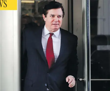  ?? JACQUELYN MARTIN / THE ASSOCIATED PRESS ?? Paul Manafort, Donald Trump’s former campaign chairman, will almost certainly see jail time after being found guilty of financial crimes.