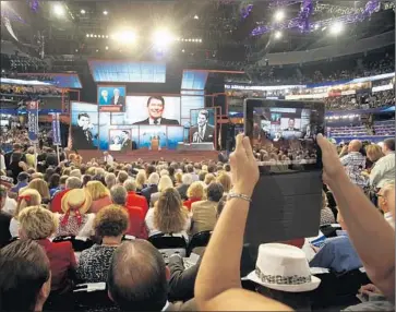  ?? Mark Boster
Los Angeles Times ?? THE NEW TECHNOLOGY of hunting for delegates is likely to be crucial if the Republican Party has a contested convention this year, unlike its suspense-free nominating event in Tampa, Fla., in 2012, above.