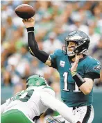  ?? MATT ROURKE/AP ?? Of the Eagles 31 points scored Sunday, only 17 were provided by an offense that was just 5-for-13 on third down, 0-for-2 on fourth and finished with 265 yards.