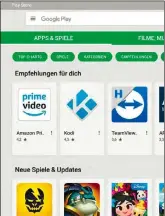  ??  ?? Die benutzten Apps von einem anderen Gerät werden dem Anwender bei PhoenixOS angezeigt.