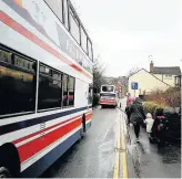  ??  ?? Buses using Loughborou­gh Road in Shepshed.