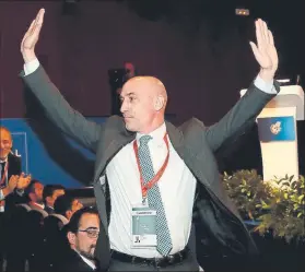  ?? FOTO: CARMELO RUBIO ?? Rubiales ganó por amplia mayoría a Larrea en las elecciones celebradas ayer