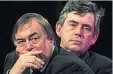  ??  ?? POLICY John and Gordon Brown