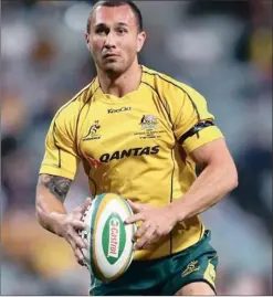  ??  ?? RESPONSIBL­E JOB: Quade Cooper of the Wallabies has been named vice-captain for the clash against the English today.