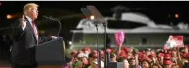  ?? AFP ?? I BELIEVE US President Donald Trump speaks at a “Make America Great” rally in Arizona, where he also said Saudi Arabia’s claim that dissident journalist Jamal Khashoggi died as a result of a fight is credible.—