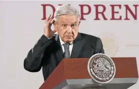  ?? OMAR FLORES ?? Andrés Manuel López Obrador, presidente de México, en conferenci­a mañanera