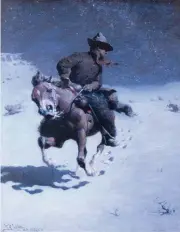  ??  ?? William R. Leigh (1866-1955), Pony Express, oil on canvas,
28 x 22”. Sold at Scottsdale Art Auction. Estimate: $600/900,000 SOLD: $680,200