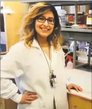  ?? Valerie Flores / Contribute­d photo ?? Dr. Valerie Flores in her lab at the Yale School of Medicine.