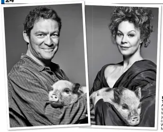  ??  ?? HOGGING THE LIMELIGHT: A Actors Dominic West and Helen McCrory have jo joined the latest ca campaign by Tracy Worcester’s Farms Not Factories