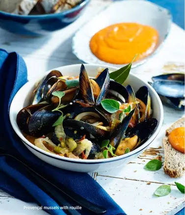  ??  ?? Provençal mussels with rouille
