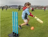  ?? JOHN KIRK-ANDERSON/STUFF ?? Young cricketers play after the official opening of Lancaster Park.