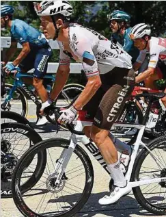  ?? Foto: Getty Images ?? Bob Jungels rückt bei der Tour de Suisse ganz nah an eine TopTen-Platzierun­g heran.