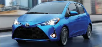  ?? CITIZEN NEWS SERVICE PHOTO BY TOYOTA ?? For 2018, the Toyota Yaris has been given a revised front end that, while polarizing, is unlike anything else on the road.