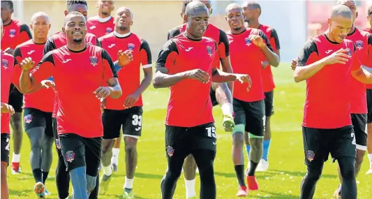  ?? Picture: RICHARD HUGGARD/GALLO IMAGES) ?? GETTING SET: The Chippa United media open day at Nelson Mandela Bay Stadium in Port Elizabeth on Thursday saw the team full of confidence.