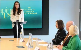  ?? ?? Boardroom address: Kate with business leaders at NatWest HQ yesterday